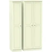 Pembroke 3-Door Tall Triple Wardrobe - Cream