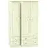 Pembroke 3 Door Tall Wardrobe with 4 Drawers - Cream