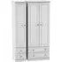 Pembroke 3 Door Tall Wardrobe with 4 Drawers - White