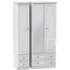 Pembroke 3 Door Tall Wardrobe with Mirror - White Gloss