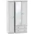 Pembroke 3 Door Tall Wardrobe with Mirror - White