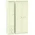 Pembroke 3-Door Wardrobe with 2 Drawers - Cream