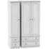 Pembroke 3-Door Wardrobe with 4 Drawers - White