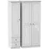 Pembroke 3-Door Wardrobe with Drawers - White