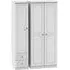 Pembroke 3-Door Wardrobe with Drawers - White