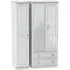 Pembroke 3-Door Wardrobe with Mirror and Drawers - White