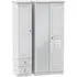 Pembroke 3-Door Wardrobe with Mirror and Drawers - White