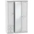 Pembroke 3-Door Wardrobe with Mirror and Drawers - White