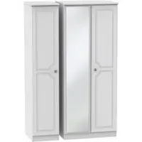 Pembroke 3-Door Wardrobe with Mirror - White