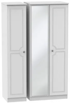 Pembroke 3-Door Wardrobe with Mirror - White
