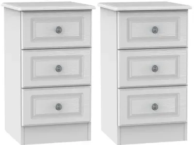 Pembroke 3 Drawer Bedside Cabinet Pair - White image