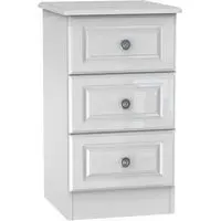 Pembroke 3 Drawer Bedside Cabinet - White