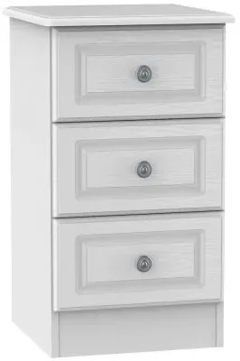 Pembroke 3 Drawer Bedside Cabinet - White image