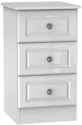 Pembroke 3 Drawer Bedside Cabinet - White image