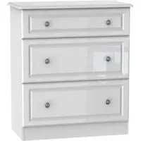 Pembroke 3 Drawer Deep Chest - High Gloss White