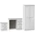 Pembroke 3 Piece Bedroom Set with 2 Door Wardrobe - White