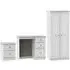 Pembroke 3 Piece Bedroom Set with 2 Door Wardrobe - White