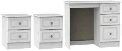 Pembroke 3 Piece Bedroom Set with 2 Drawer Bedside - White image