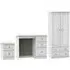 Pembroke 3 Piece Bedroom Set with 2 Drawer Wardrobe - White