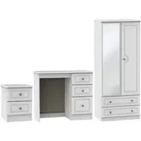 Pembroke 3 Piece Bedroom Set with Combi Wardrobe - White