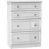 Pembroke 4 Drawer Deep Chest - White, High Gloss