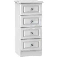 Pembroke 4 Drawer Narrow Chest - White Gloss