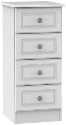 Pembroke 4 Drawer Narrow Chest - White