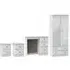 Pembroke 4 Piece Bedroom Set with Combi Wardrobe - High Gloss White