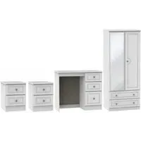 Pembroke 4 Piece Bedroom Set with Combi Wardrobe - White