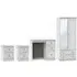 Pembroke 4 Piece Bedroom Set with Combi Wardrobe - White