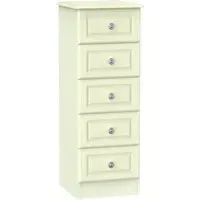 Pembroke 5 Drawer Narrow Chest - Cream