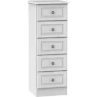 Pembroke 5 Drawer Narrow Chest - White
