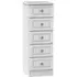 Pembroke 5 Drawer Narrow Chest - White