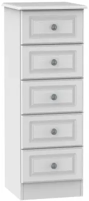 Pembroke 5 Drawer Narrow Chest - White image