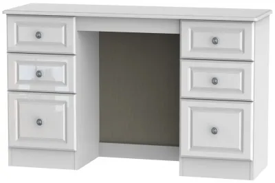 Pembroke 6 Drawer Double Dressing Table - High Gloss White
