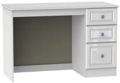 Pembroke High Gloss 3 Drawer Desk - White