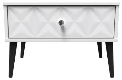 Pixel 1 Drawer Midi Bedside Cabinet - White, MDF image
