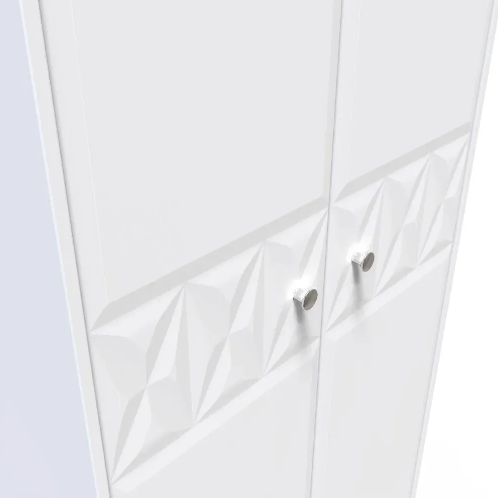 Pixel 2 Door Tall Wardrobe - White, MDF