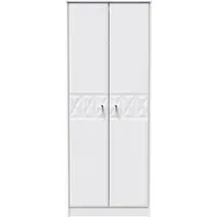 Pixel 2 Door Tall Wardrobe - White, MDF