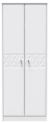 Pixel 2 Door Tall Wardrobe - White, MDF image