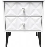 Pixel 2 Drawer Bedside Cabinet - White, MDF