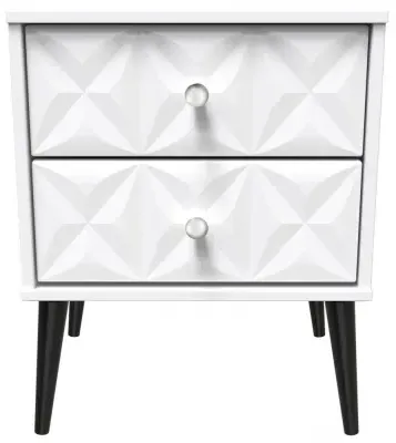 Pixel 2 Drawer Bedside Cabinet - White, MDF image