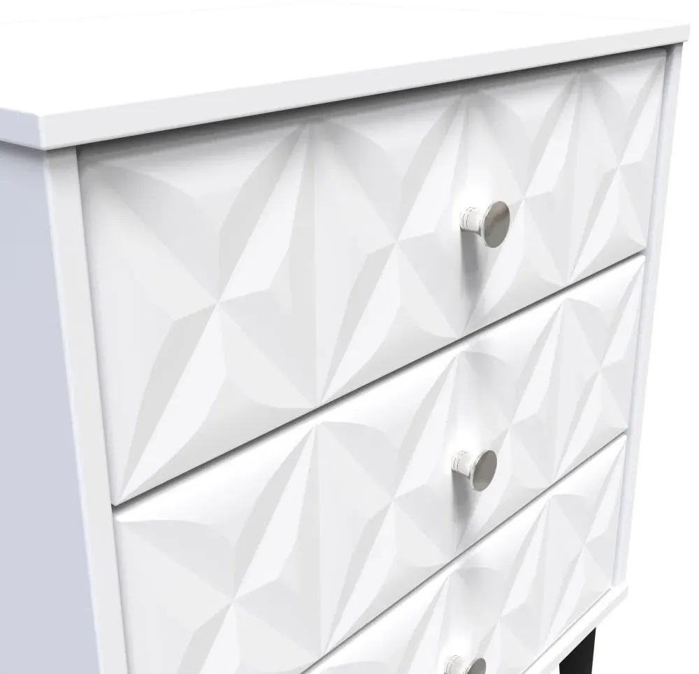 Pixel 3 Drawer Midi Chest - White, MDF