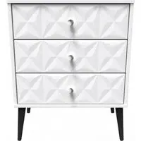 Pixel 3 Drawer Midi Chest - White, MDF