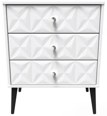 Pixel 3 Drawer Midi Chest - White, MDF image