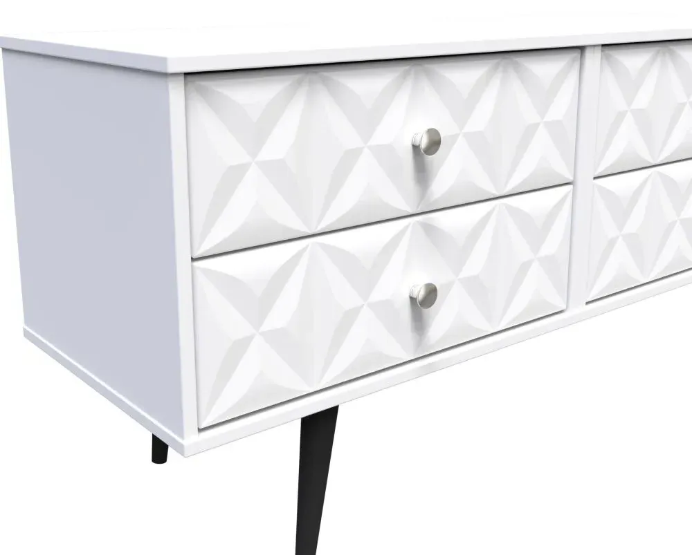 Pixel 4 Drawer Bed Box - White, MDF