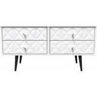 Pixel 4 Drawer Bed Box - White, MDF