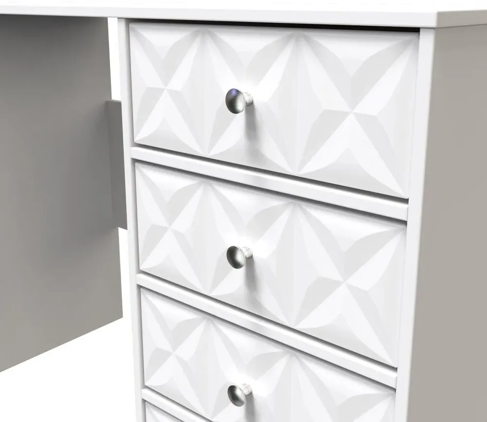 Pixel 4 Drawer Desk - White, MDF