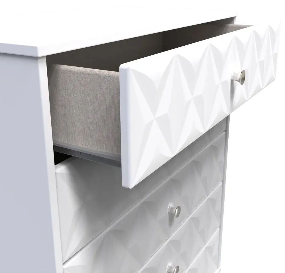 Pixel 5 Drawer Chest - White, Black