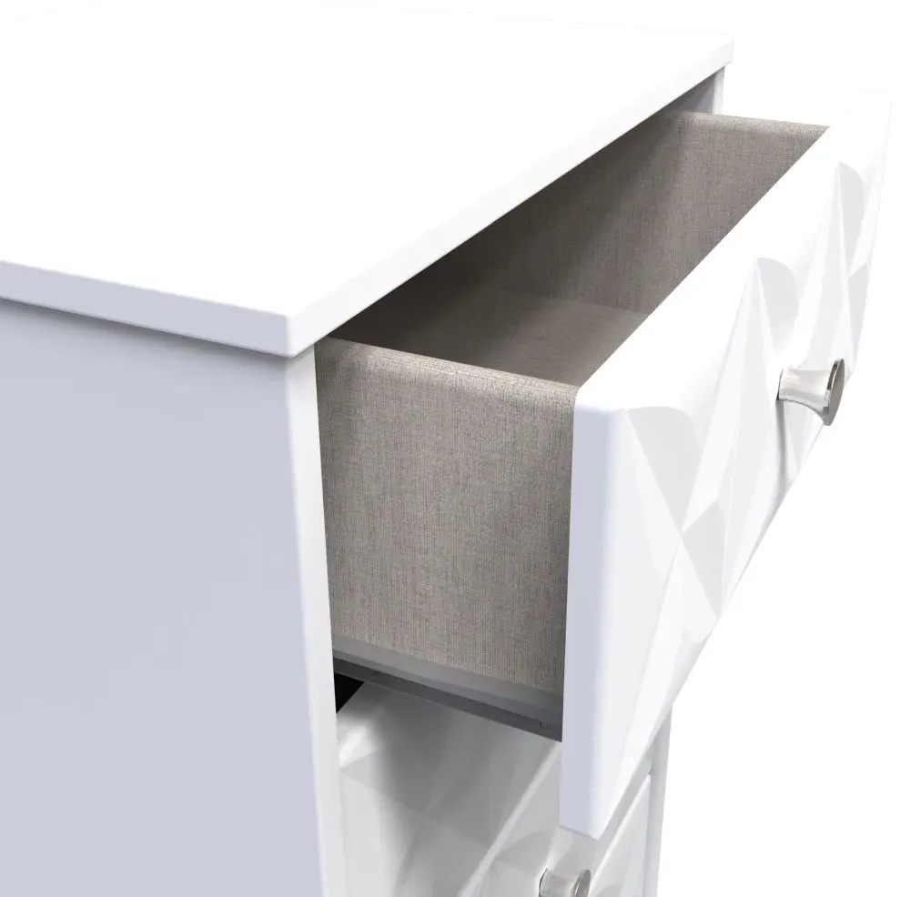 Pixel 5 Drawer Narrow Chest - White, MDF